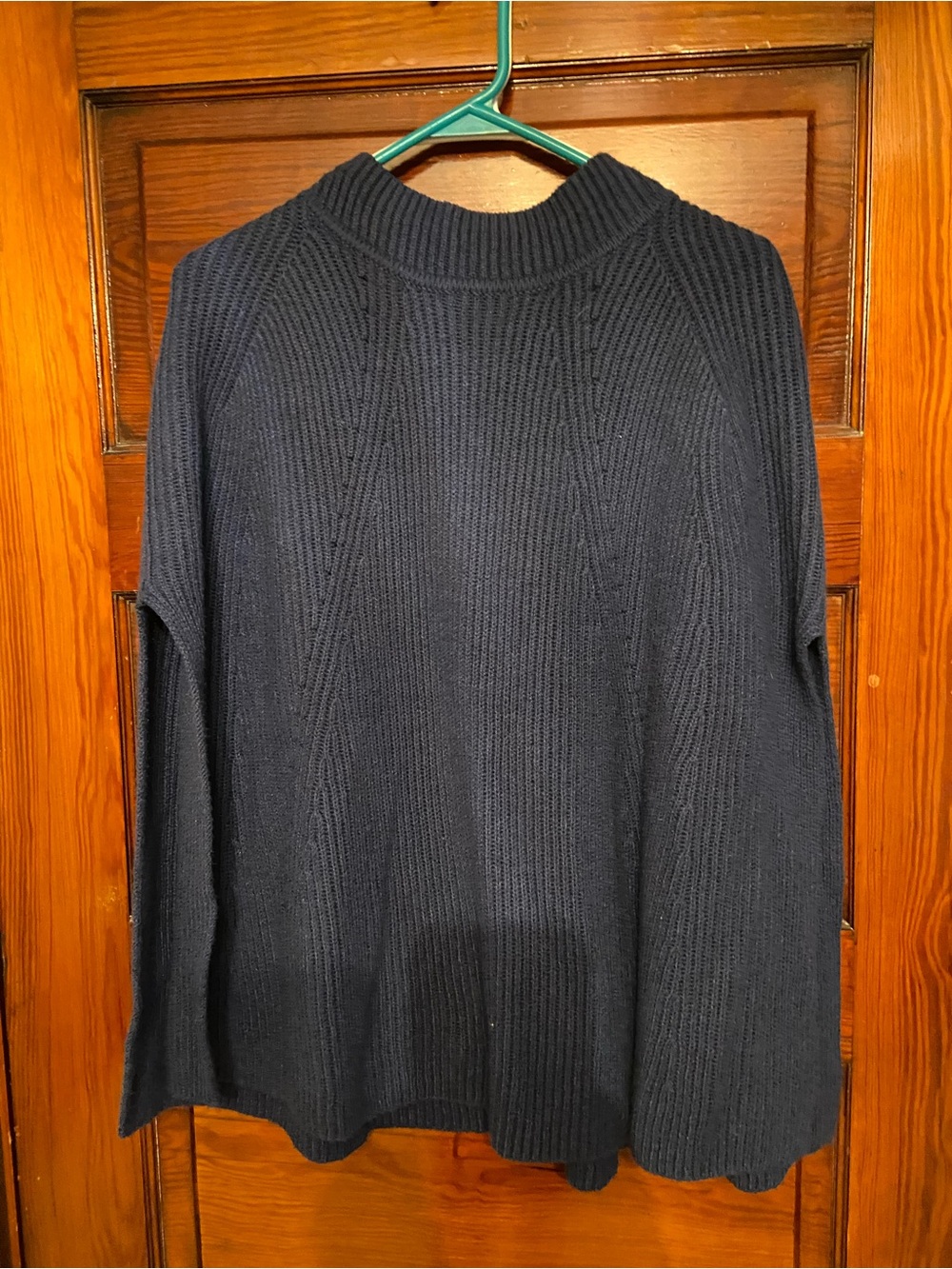 J. Jill Navy Ribbed Crewneck Sweater